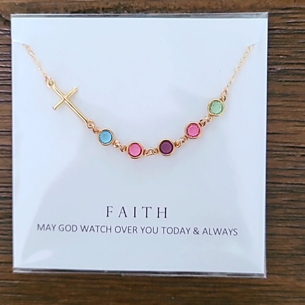 Faith crystal pendant 18 in
